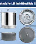 Trailer wheel bearing protector for 1.980 in hub bore, chrome shell with gray dust cap, 2-pack
