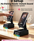 Induction Phone Stand With Bluetooth Speaker HD Sound Dope Gift For Him Dorm Essentials Anti Slip Phone Holder Gadget