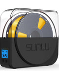 Black Filament Dryer Box for 3D Printers with built-in fan and storage, visible temperature display, supports multiple filament sizes