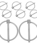 Heavy Duty Stainless Steel Locking Linch Pins With O-Ring Retainers in various sizes for securing utility trailers and trucks.