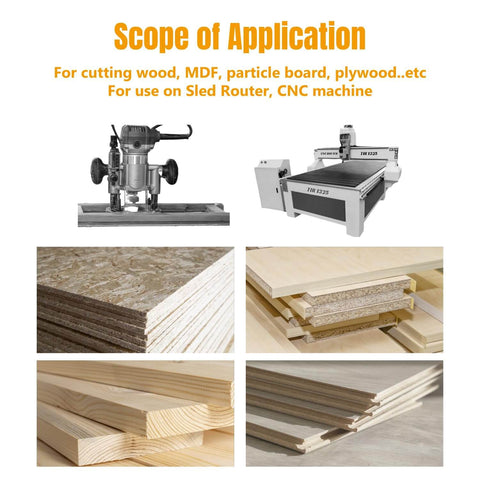 Slab Flattening Router Bit, One Quarter Inch Shank, Two Inch Diameter, One Half Inch Cutting Depth For CNC Wood Surfacing Milling