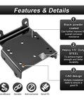 ATV Winch Mounting Bracket With Four Seven Eighths Inch Roller Fairlead Cable Guide For 2000 To 3500 Lbs Winches Features