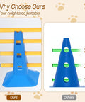 Comparison of Dog Agility Hurdle Cone Set For Backyard Training with adjustable heights and bars, showing different designs.