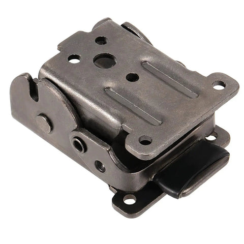 Built Tough Foldable Support Brackets With Self Locking Extension Mechanism And Full Mounting Screw Kit For Table Legs Bed Frames close-up view of steel bracket.