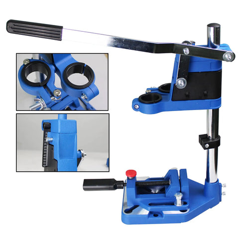 Drill Press Rotary Tool Workstation Stand With Wrench And Tool Holder For Mini Portable Drill Press, 60mm Depth 2.4 Inches, Dope Setup For Perpendicular And Angled Holes, Aluminum Base, Fits 38-43mm Chuck