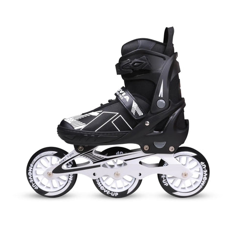 Side view of Speed Pro Adjustable Inline Skates For Kids Unisex Outdoor Roller Skates With 110mm Wheels Aluminum Frame And ABEC 7 Bearings