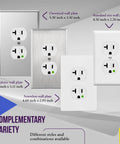 Heavy Duty Hospital Grade Outlet And Industrial Duplex Receptacle 20A 125V 5-20R with various wall plates