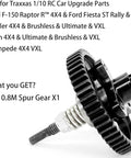 32P Spur Gear 52T 0.8M Main Gear for RC Cars, CNC Machined Hardened Steel, Compatible with 4x4 Ford F-150 Raptor R Slash Models