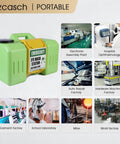 Heavy Duty Eyewash Station 9 Gallon Gravity Flow Wall Mounted Indoor Outdoor With Quick Activation OSHA Approved 35L Refillable Unit next to industry images.