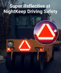 Heavy Duty No Rust 40 Mil Aluminum Slow Moving Vehicle Sign 14 By 16 Inches Diamond Grade Reflective mounted on vehicle