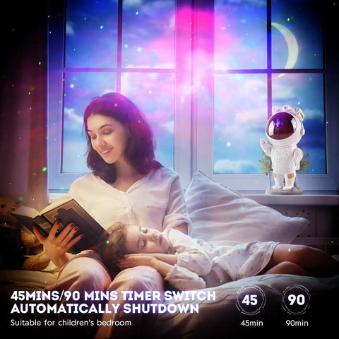 Starry Nebula Projector Night Light With Remote And Timer For Ceiling And Wall Projection 17 Modes in cozy bedroom scene