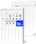 Division And Place Value Math Practice 9 By 12 Inch Dry Erase Sheets White Boards For Third Grade Long Division And Basic Fact Practice Classroom Pack Of 10 Hands On Learning For Class And At Home, showing double-sided sheets with math grids.