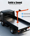 Heavy Duty Truck Mounted Crane Hoist With 1100 Lb Capacity And 12 Volt Electric Winch on pickup truck bed with large square base.