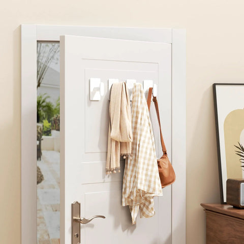 Zero Stress Hanging With These Badass Adhesive Towel Hooks Four Pack Delivers Rock Solid Twenty Pound Grip Using Super Dense Double Sided Tape Sticks To Any Surface Instantly While Minimalist White Design Blends Right In And Waterproof Build Fights Off