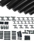 Go-To Silicone Vacuum Hose Kit 6 Pack With 5ft Tubing In 1/8 To 3/8 Inch Diameters And 113 Nylon Connectors For High Temp Auto Replacement