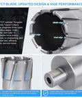 Collage of TCT carbide annular cutter: 2-9/16 in diameter, 2 in DOC, 3/4 in Weldon shank for magnetic drill press