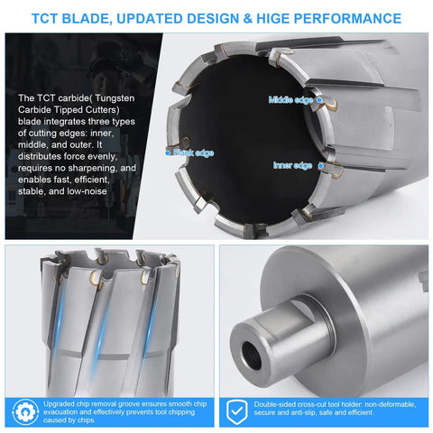 Kick Ass 2 Inch TCT Tungsten Carbide Annular Cutter For Magnetic Drill Press showing cutting edges and design features.