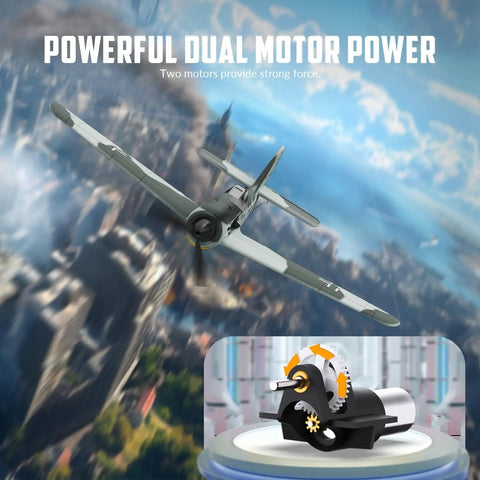 Dual motor power of FW190 Fighter Remote Control RC Plane Dope Stability For Beginners And Pros 4CH RTF Airplane