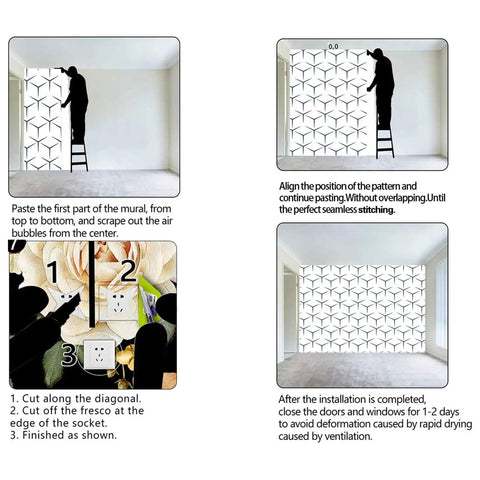 Step-by-step installation guide for Solid Choice Thick Textured Vinyl Wallpaper Roll No Sweat Peel And Stick Wall Covering.