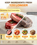 Comparison of fresh and preserved meat with Compact Handheld Vacuum Sealer for Food Storage and Meal Prep, showing extended freshness.