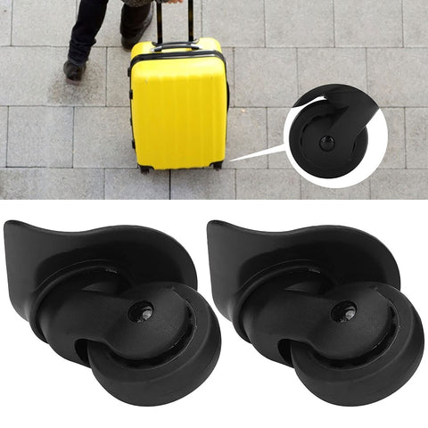 Close-up of 2 Pcs A52 Quiet Single Row Wheel for Suitcases Universal Luggage Replacement Wheels, silent and durable in black.