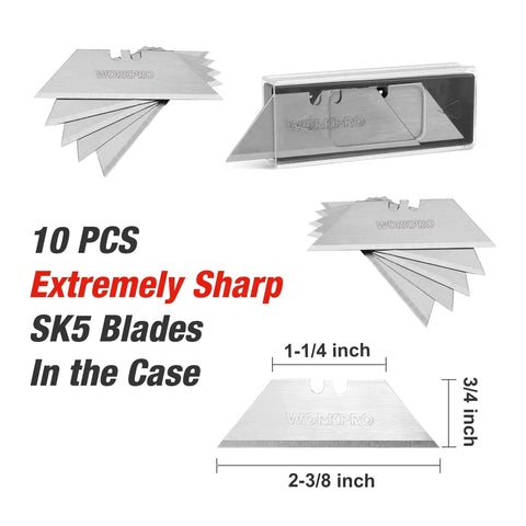Kickass Folding Utility Knife With Solid Wood Handle And Tight Back Lock Heavy Duty Box Cutter Featuring Quick Change Blade Swap And Extra SK5 Replacement Knives For Any Weekend Grind
