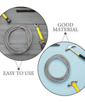 Rock Solid Stainless Steel Electrical Wire Conduit Flexible Corrugated Cable Sleeve Cover Quick Install Wiring Loom Protection No Fuss Cord Protector on workspace.