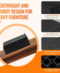 Heavy Duty Adjustable Bed Risers Set 4 Pack for Couch, Sofa, Table, Desk, Chair Legs; Features L-shaped lip and non-slip pad