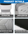 Ultra Portable Mini Washing Machine With Foldable Design And Spin Dryer Lightweight Washer For Travel RV Life Apartments Camping Dorms Perfect For On The Go Underwear Kids Clothes Pets And Small Loads details with TPE polymer body, bottom suction cups, anti-bacteria wave wheel, and door cover press