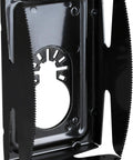 Power Oscillating Multi Tool For Quick Drywall Cuts And Single Gang Electrical Outlet Box Installations, Fast And Precise 2 3/8 X 3 3/4 Inch Holes For Plastic, Metal, And Low Voltage Boxes, showing metal cutting accessory with serrated edges.