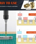 80Pcs Brass Heat Set Threaded Inserts For Plastic And 3D Printing showing thermal and ultrasonic installation steps