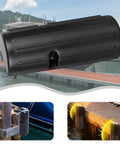 Inflatable PVC dock fender guard for boats shown installed on dockside, anti-collision shield, durable 4mm thick PVC