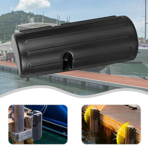 Boat Dock Fender Guard And Side Protector, Tough PVC Inflatable Shield for dock edge protection, black 386mm x 130mm
