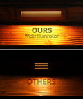 Comparison of Dope Low Voltage LED Step Lights Outdoor Dimmable 3W 4W 5W With 5 CCT 12-24V AC DC, showing illumination width.