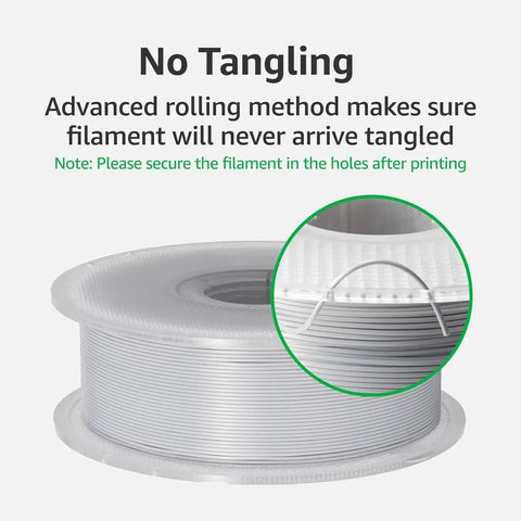 Premium PLA Filament 1.75mm 1kg Matte Pumpkin Orange For 3D Printing Dope Color, spool showing no tangling method