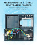 Interior view of Digital Display Soldering Station Kit with circuit board and five iron tip slots shown.