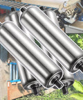 Medium Duty Roller Conveyor Tubes For Smooth Factory Operations And Boat Trailer Builds Built Damn Tight Small Diameter Flow Line ready to haul straight ahead package of four precision shafting stainless steel rollers.