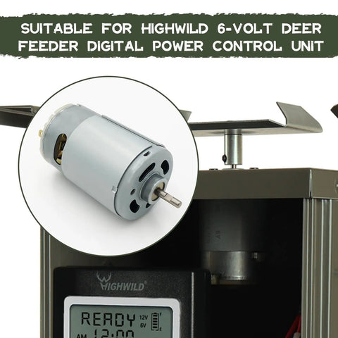 HighWild 6V Deer Feeder Motor Spinner Drive Kit Universal Replacement Heavy Duty 1/8" Shaft Motor Game Corn Pellet Wildlife Feeding System Restore Reliable Rotation For Hunting Setup