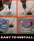Installation steps for Recessed Pan D Ring Floor Tie Downs Four Pack For Cargo Trailers And Truck Beds 6000 Lbs Breaking Strength