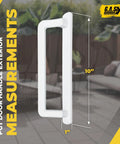 Ten Inch Exterior Sliding Glass Door Handle Replacement For Patio Doors White Finish Durable Diecast Construction Ideal For Exterior Sliding Glass Door Replacement On Homes And Offices Providing Smooth Operation And Secure Latching, 10x1 dimensions visible