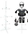Hockey Gear Drying Rack For Full Sets Of Adult And Youth Equipment With Integrated Stick Holder, Reinforced Metal Frame