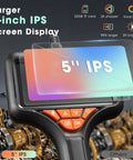 Pro Grade 5 Inch Triple Lens Handheld Endoscope With Light And Screen 1080P HD Borescope, 5-inch IPS display close-up