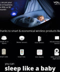Baby sleeping safely with Worlds Longest Range Wireless Motion Sensor With LoRa Tech For Indoor And Outdoor Use in the background