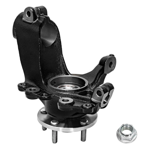 2.0L Front Steering Knuckles Kit for 2012-2018 Ford Focus, Driver Side Knuckle With Wheel Hub Bearings Assembly, cast iron view