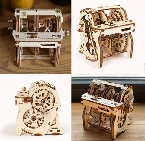 Gearbox Wooden Model Kit For Adults Teens And Kids Hands On DIY Mechanical STEM 3D Puzzle With App Learning Transmission Gears And Torque Realistic Moving Parts Durable Wood Construction Great Gift For Makers, 4 views