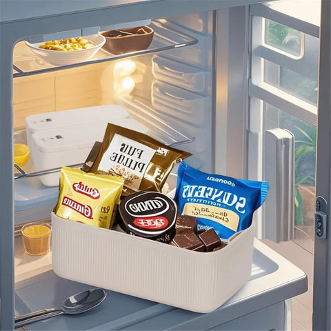 Lockable Storage Box With Dial Lock For Medicine, Phone And Small Essentials, Compact Cream Lockbox, 9.25 x 5 x 3.6 inches in fridge