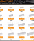 140Pcs Key Stock Set, 304 Stainless Keystock Kit With Round Ended Feather Keys in various sizes shown with dimensions