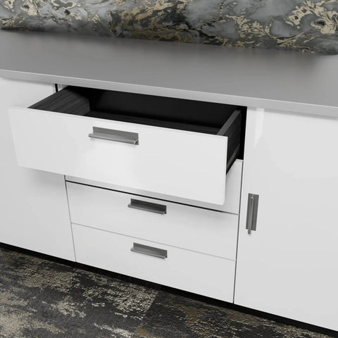 Peel And Stick Finger Pull Handles For Kitchen Drawers Zero Drill Installation Hassle Free Screwless Cabinet Knobs on white drawer