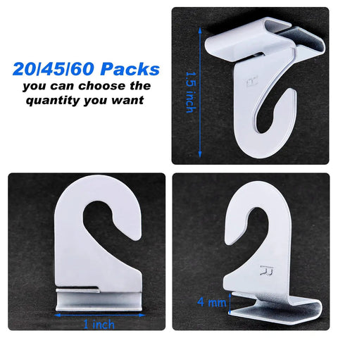 120 Pcs Drop Ceiling Hooks For Hanging Clips T Bar Tile Hooks Aluminum Heavy Duty White Grid Clips Hanger Right And Left Set