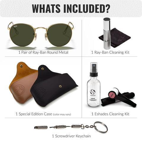 Round Frame Non Polarized Sunglasses For Men With G15 Green Lens, Dope Everyday Eyewear Kit Included, includes cleaning kits